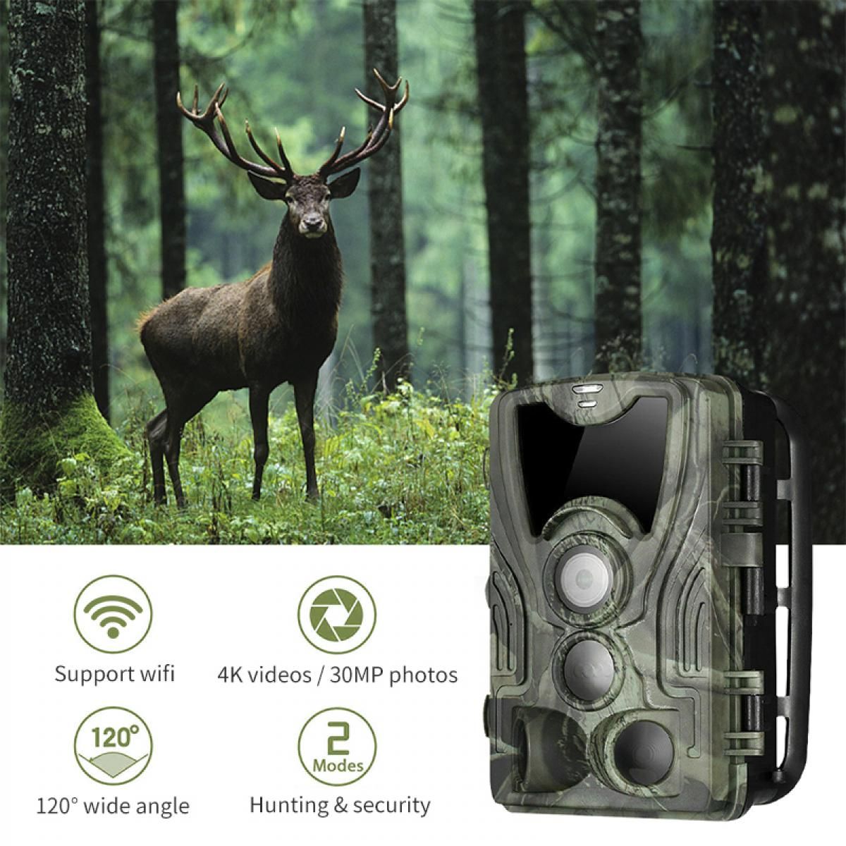 K&F Concept Trail Game Camera 4K WiFi 30MP with 940nm Infrared Outdoor IP65 Waterproof Hunting Infrared Night Vision Camera (KF35.019)
