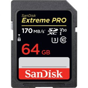 SanDisk SD 64GB Extreme Pro  U3 SDXC V30 Class 10 170MB/s(SDSDXXY-064G-GN4IN)