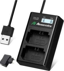 Powerextra DS-FZ100 Dual Battery Charger with USB AC/DC Power Adapter and LCD Display for Sony NP-FZ100 Battery 