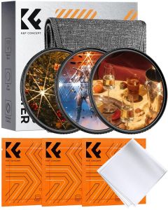 K&F Concept 58mm Star Filters 3pcs Set 4/6/8 Points (SKU.2130V1)