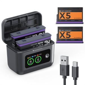 K&F Concept Σετ 2 Μπαταριών 2700mAh με Θήκη Φόρτισης για Insta360 X5 (KF28.0128S1)